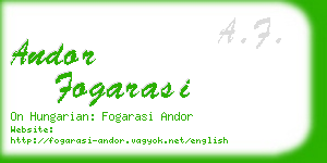 andor fogarasi business card